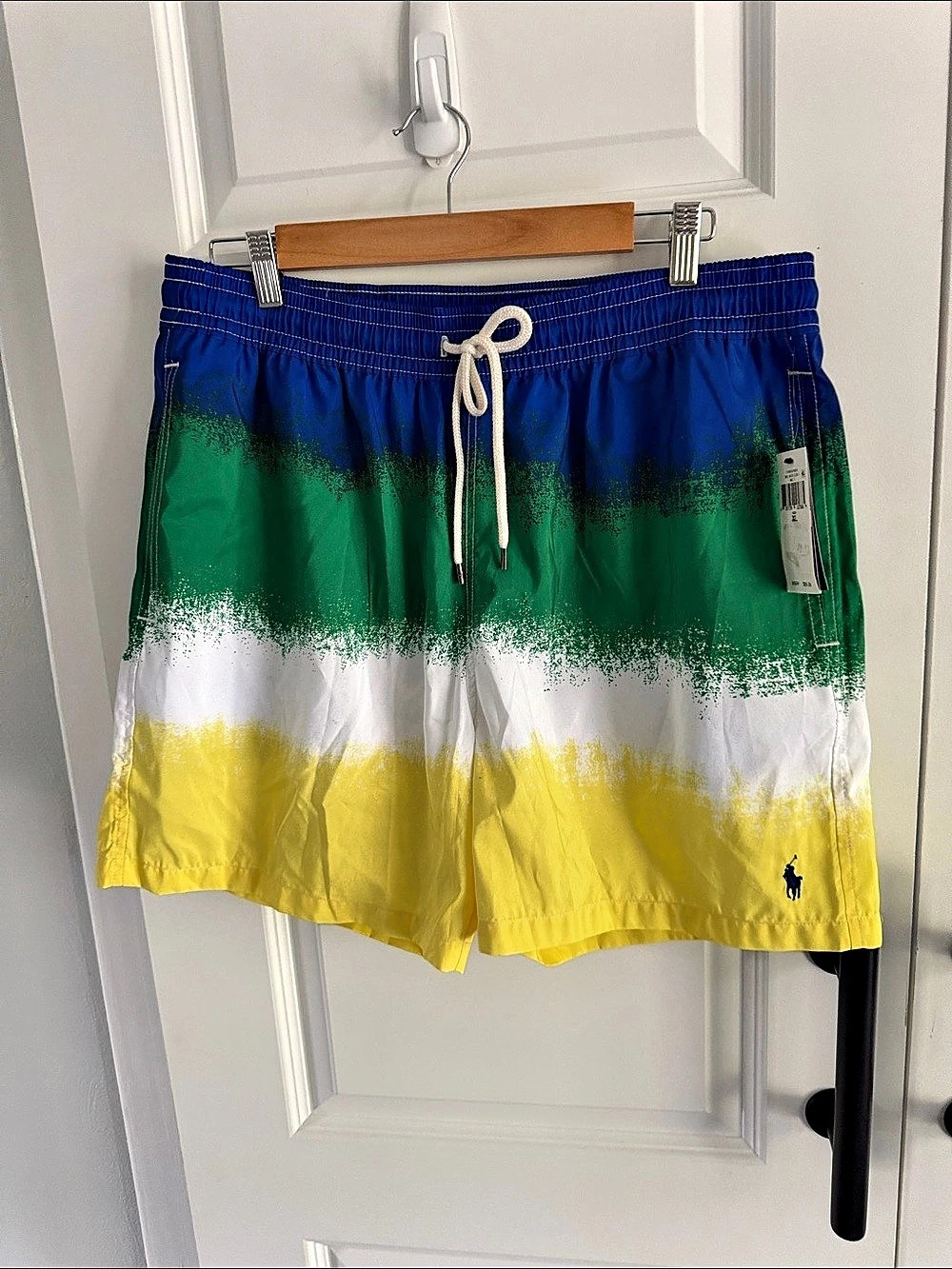 Polo Ralph Lauren Wellness Club 1 Swim Trunks Blue & Green XL